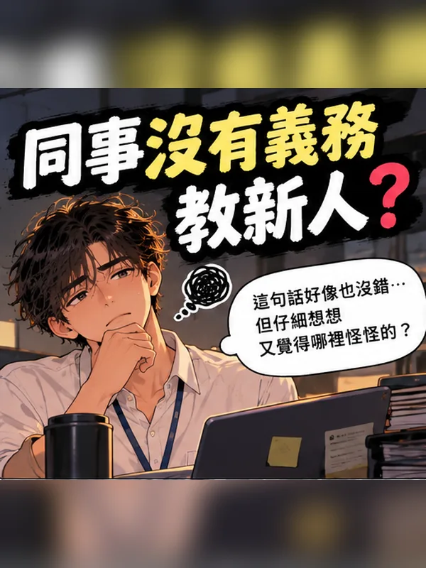 同事無義務教新人引發惡性循環案 漫畫封面