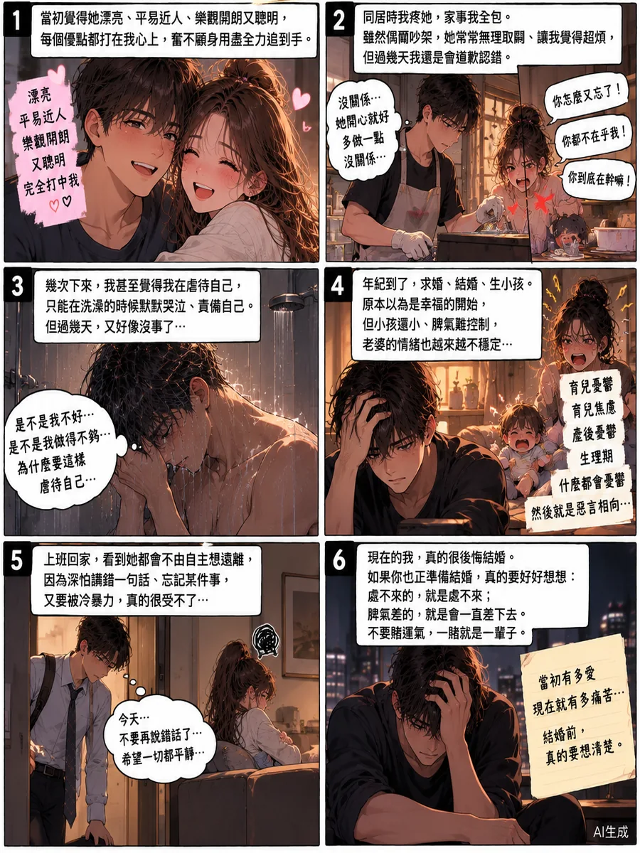 後悔結婚勸世文:脾氣差處不來別賭 漫畫封面